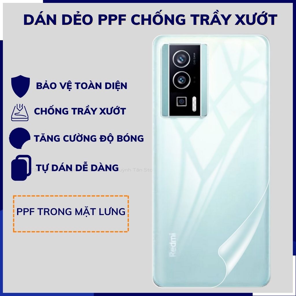 Dán dẻo PPF redmi k60 pro trong suốt hoặc nhám chống bám vân tay bảo vệ điện thoại mua 1 tặng 1 huỳnh tân store