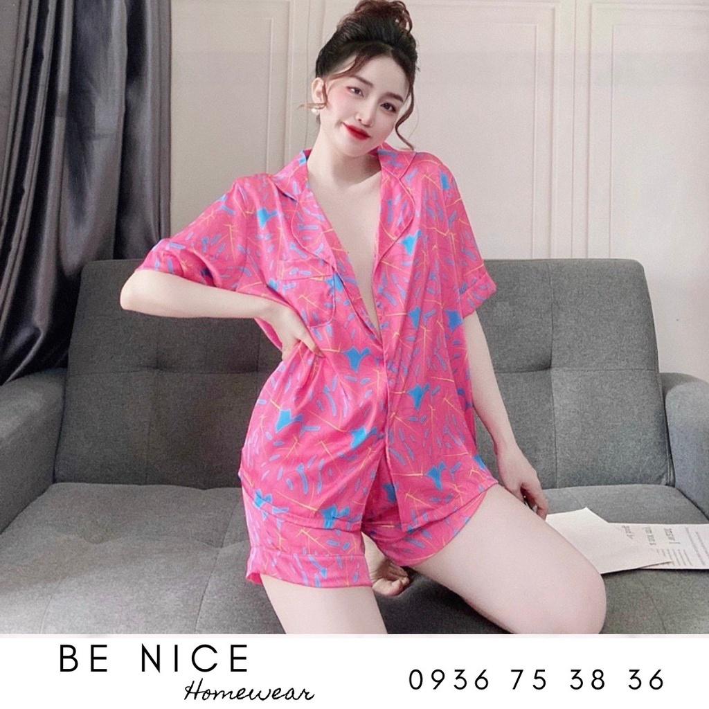 Set pijama lụa mặc nhà họa tiết mới lạ, Be Nice Homewear