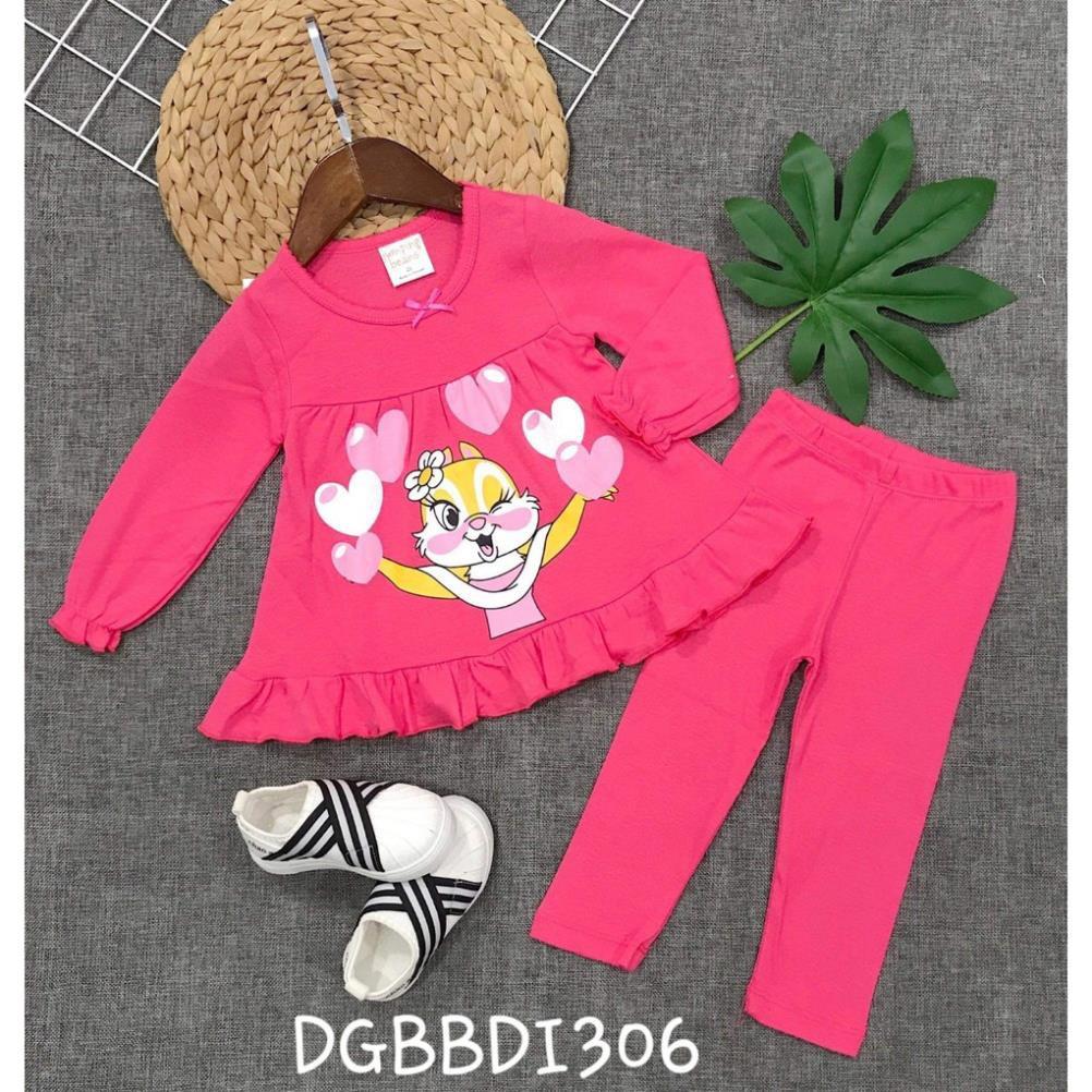 Bộ dài tay cho bé gái dáng babydoll - Bộ quần áo bé gái -