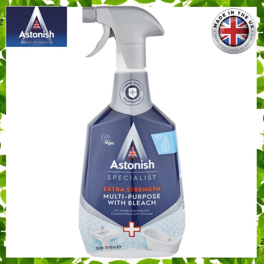 Bình xịt vệ sinh nhà tắm Astonish C6710 750ml nước tẩy sen vòi inox bám cặn canxi, ố mốc, rỉ sét trên thiết bị vệ sinh nhà tắm,làm sạch các vết bẩn mảng bám cặn phèn trên sứ vệ sinh sàn gạch tường gạch vách kính làm sáng bóng các thiết bị