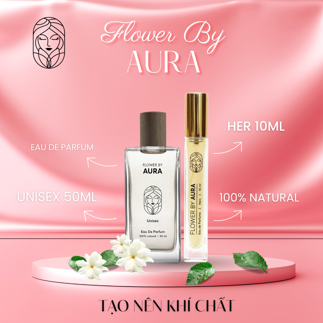 Nước hoa thiên nhiên Flower By Aura_Combo 2 chai Unisex 50ml Hers 10ml