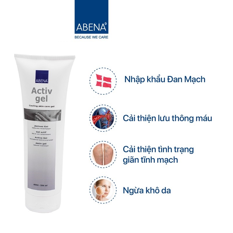 Gel xoa bóp lạnh giảm đau cơ Abena ActivGel - Nhập khẩu Đan Mạch