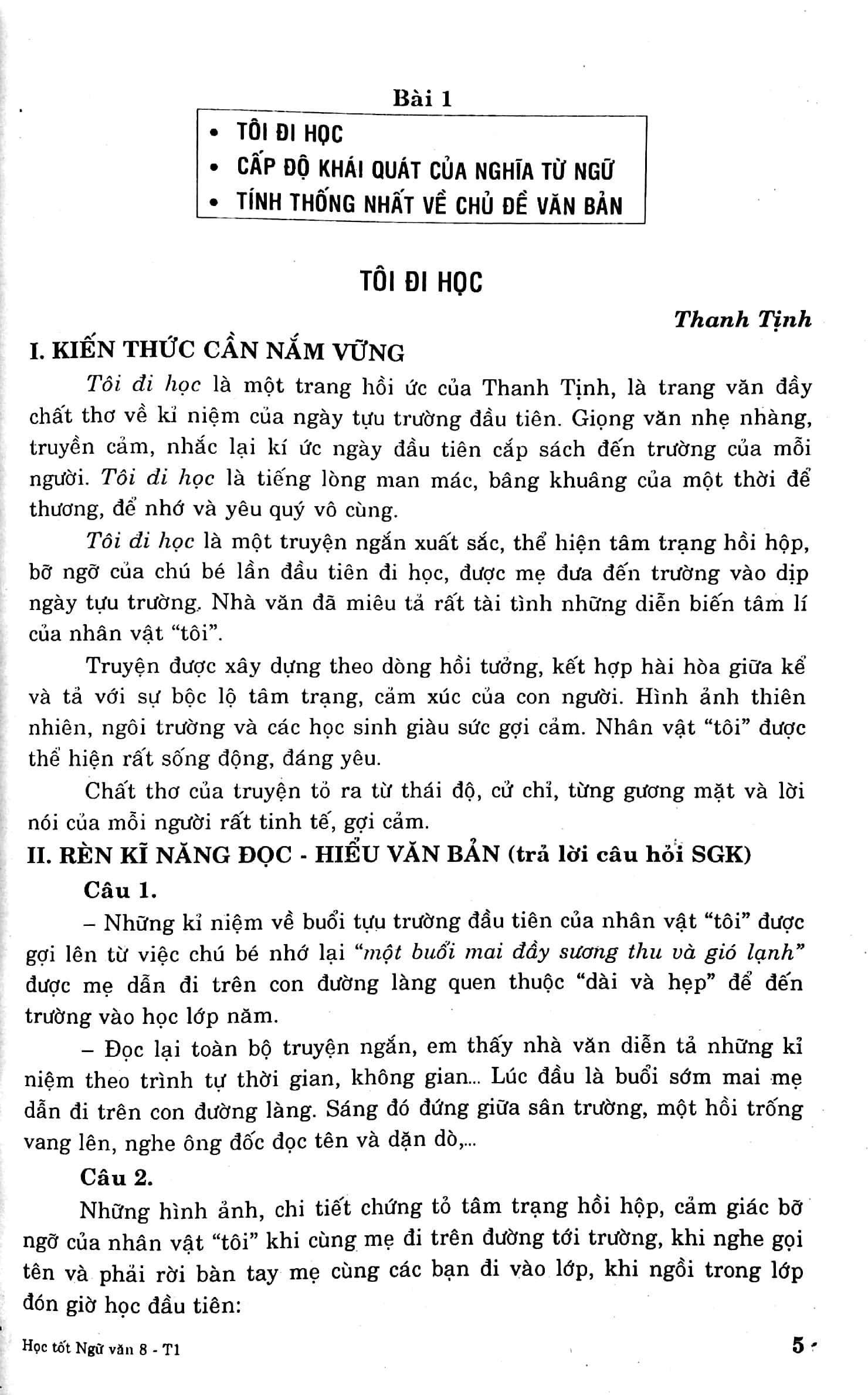 Học Tốt Ngữ Văn 8 - Tập 1