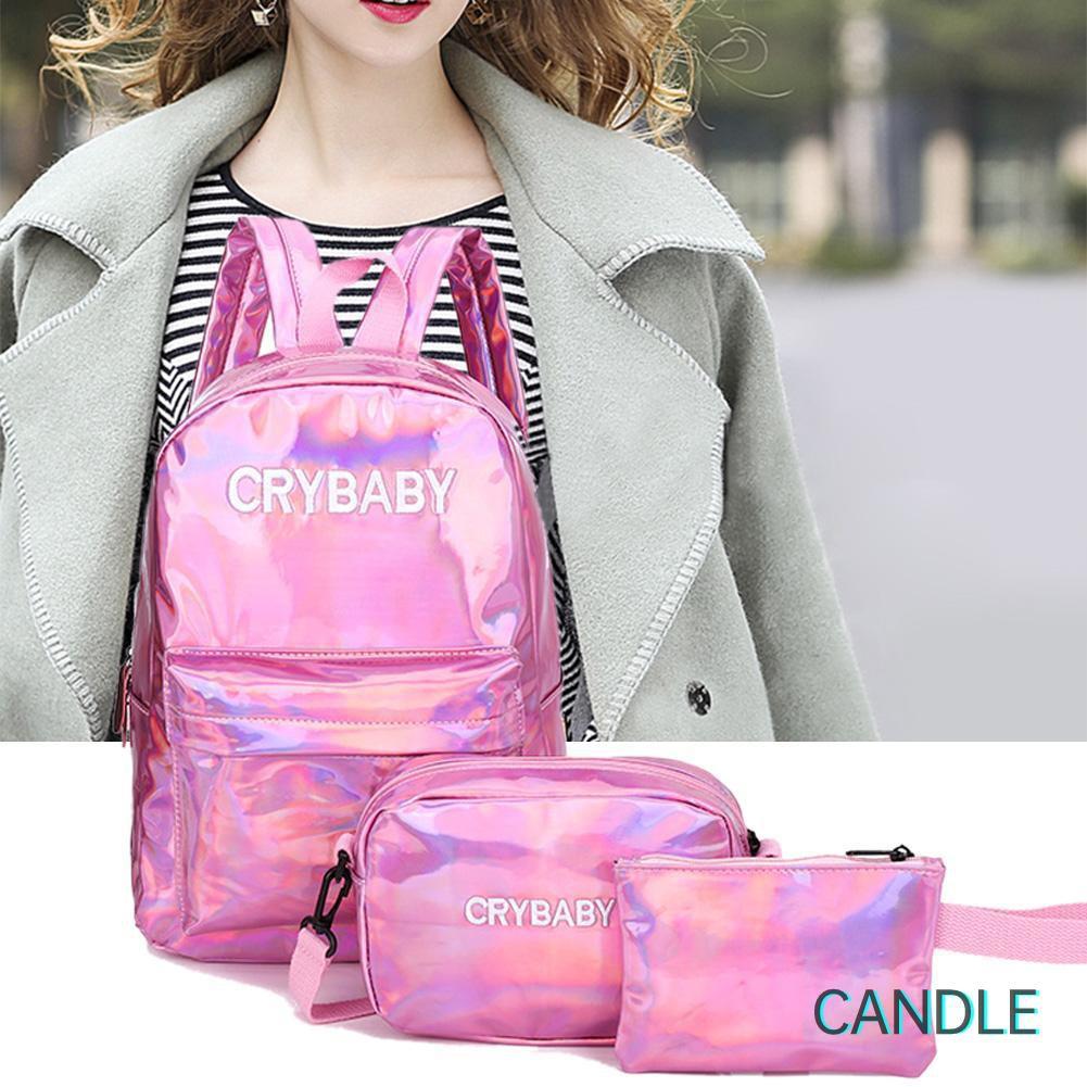 Set 3 Ba Lô Túi Ví Da Thời Trang Unisex