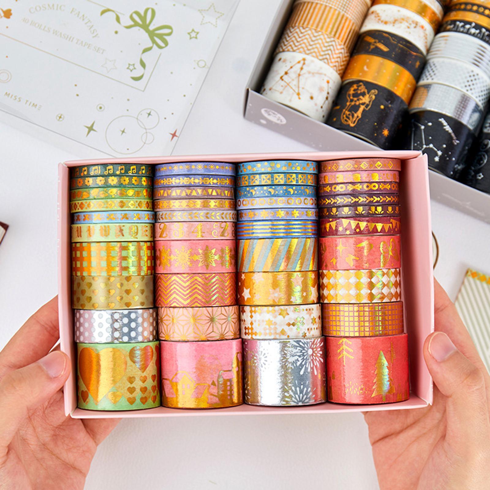 40 Rolls Washi Tape Hot Stamping for Planners Gift Wrapping Craft Supplies