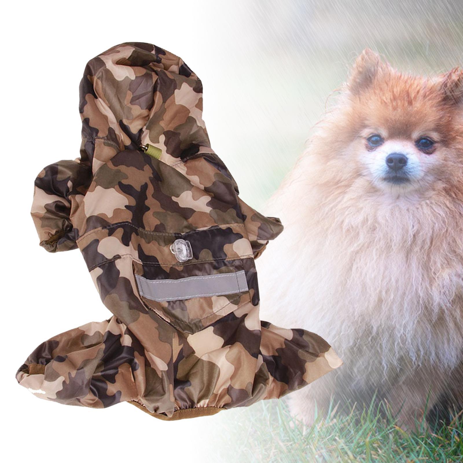 Dog Raincoat Pet Clothing Breathable Hooded Rain Jacket Poncho with Leash