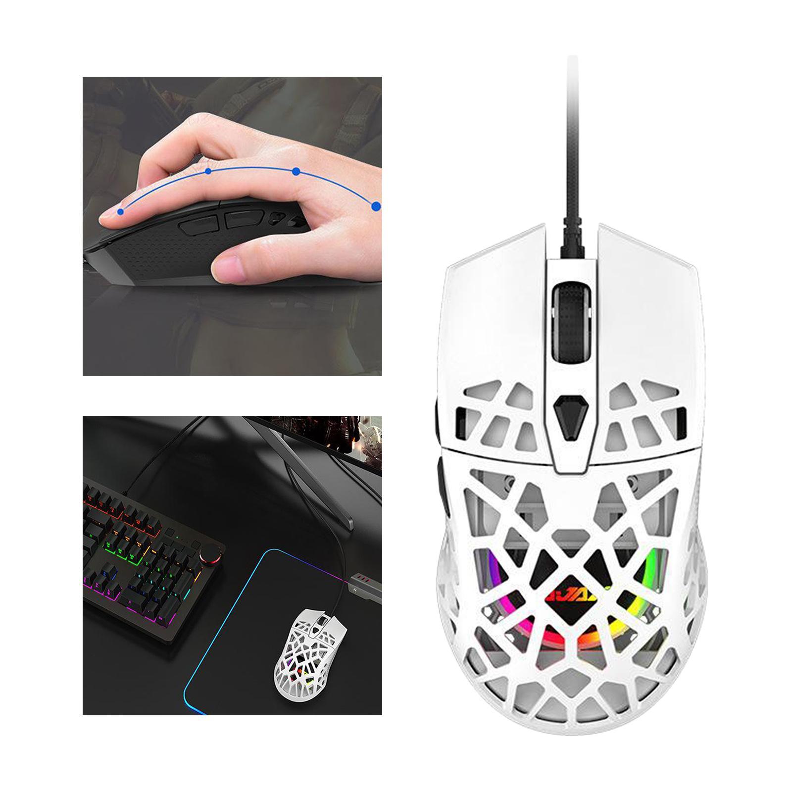 Ultralight RGB Gaming Mouse Wired Honeycomb Design for Computer