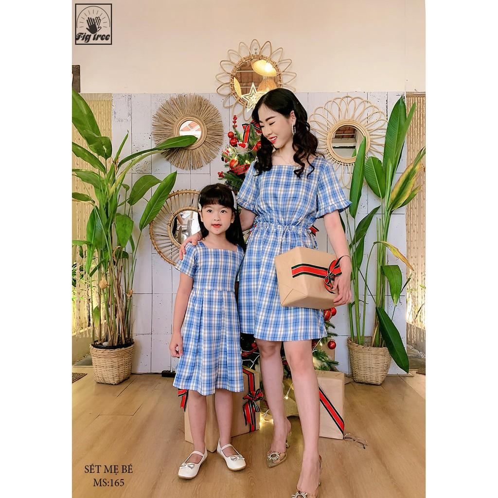 Sơ mi gia đình CARO XANH FIGTREE  CỰC HOT