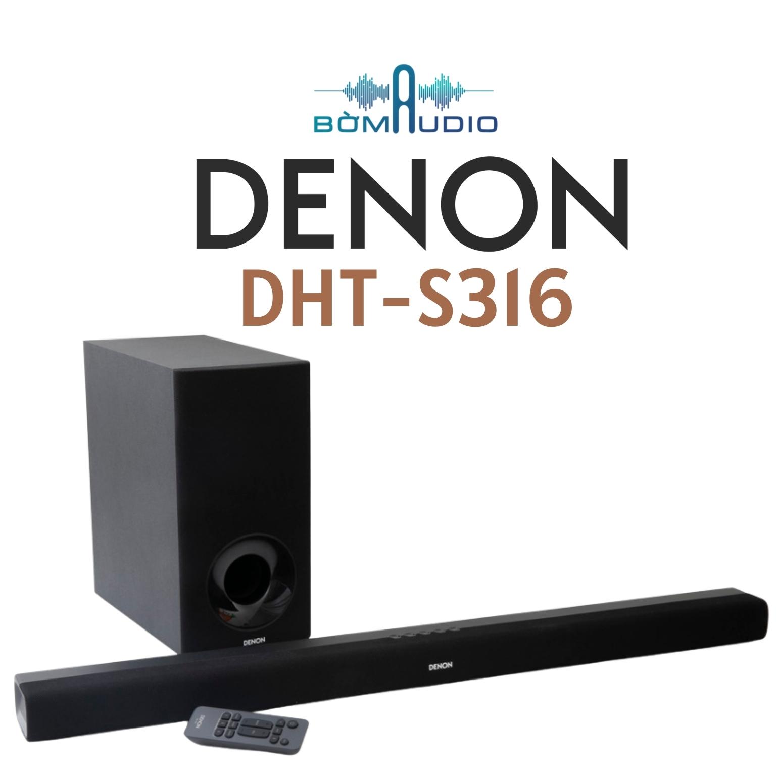 DENON DHT-S316 | Hệ Thống Loa Soundbar 2.1 - Công Suất 80W - Rạp Chiếu Thu Nhỏ Đỉnh Cao - Chất Âm Sống Động Từng Phút | Hàng Chính Hãng _ Mới 100%