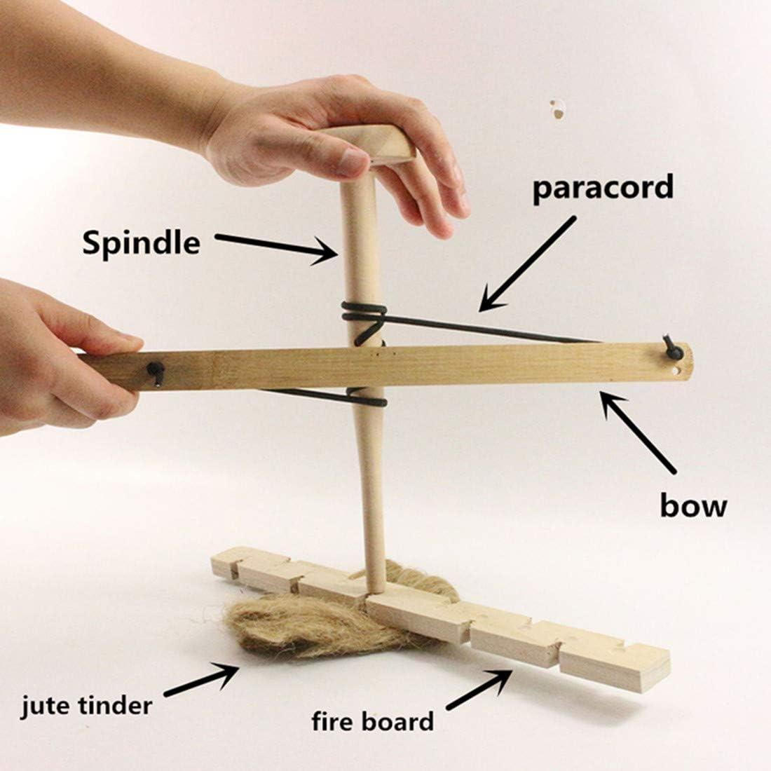 Bộ dụng cụ khoan cung, dụng cụ bắt lửa, giáo dục phiêu lưu ngoài trời, học cách khoan gỗ để luyện lửa