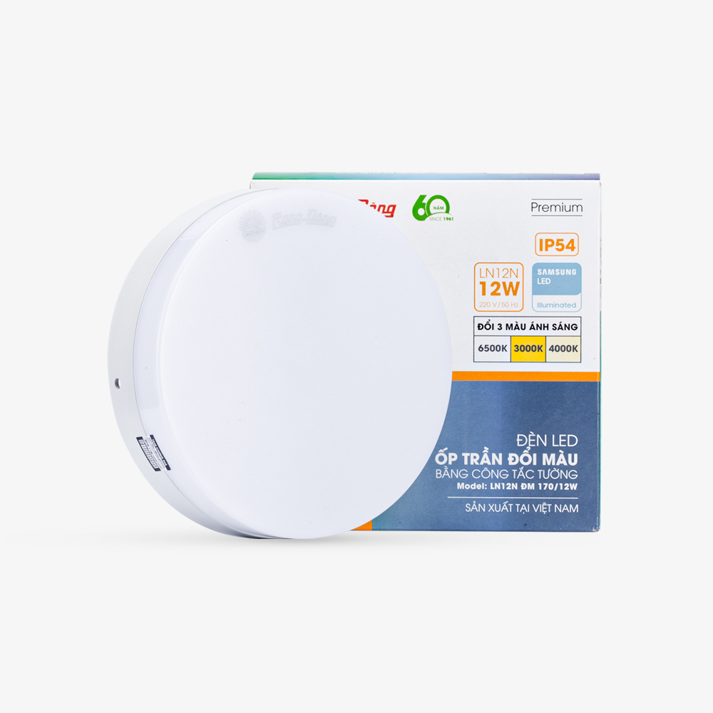 Đèn LED ốp trần đổi màu LN12N 170/12W - 220/18W - 300/24W