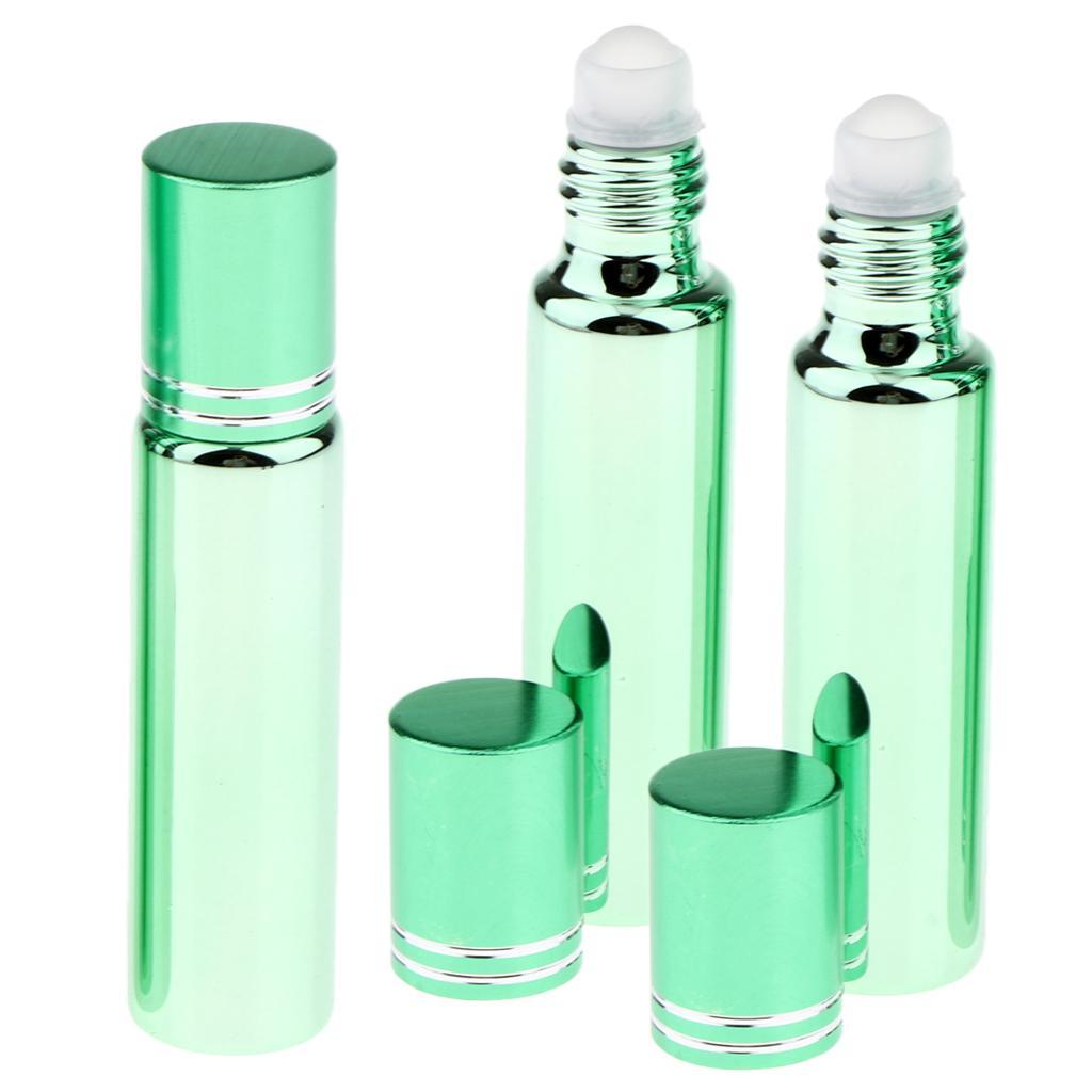 3x Empty Refillable Container Essential Oil Roller Bottles Vials 10ml