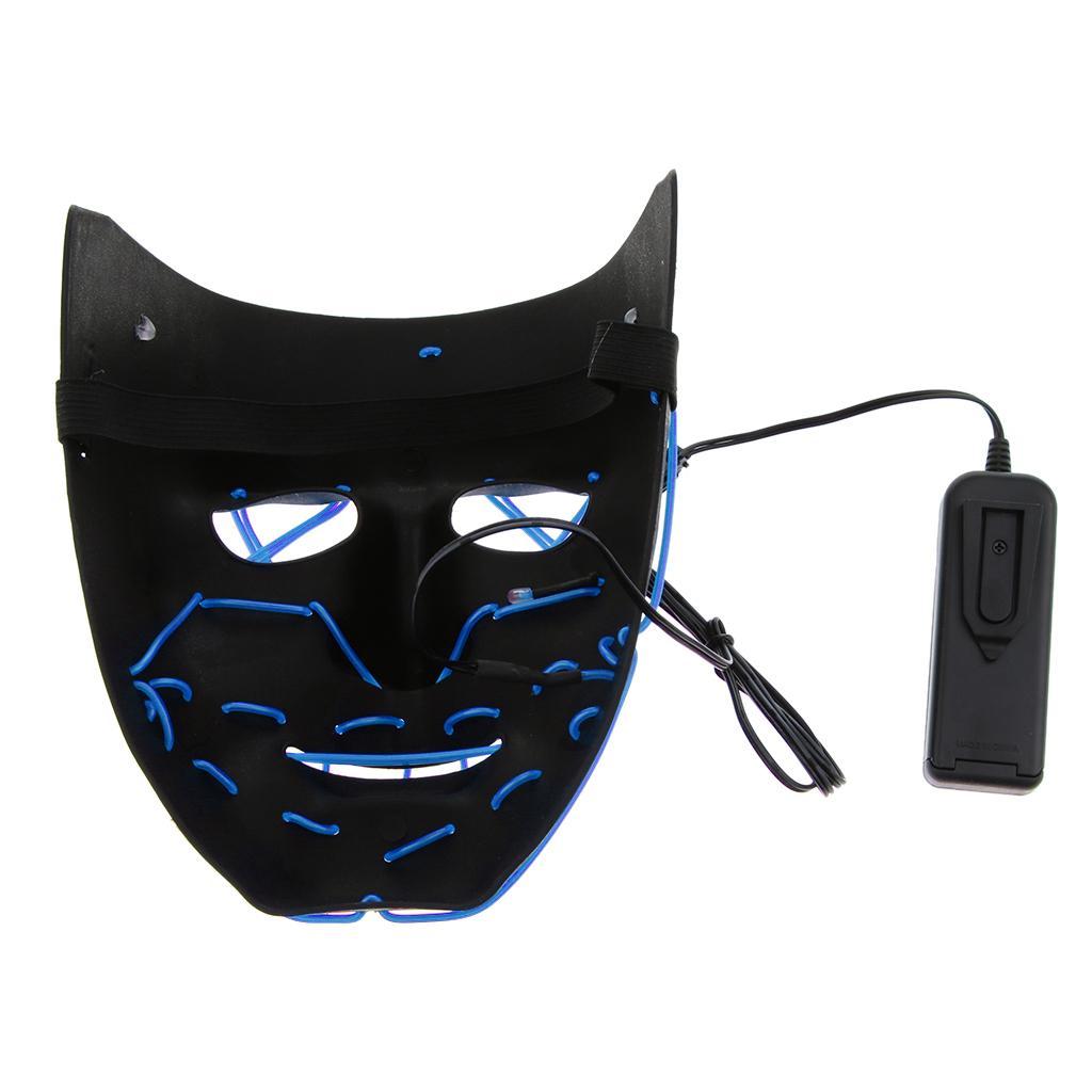 LED Mask Frightening Light Wire Face for Halloween Cosplay Festival Parties