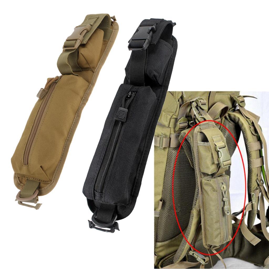 2xMolle Camping Waterproof Compact Bag with Single Shoulder Strap Bag Black