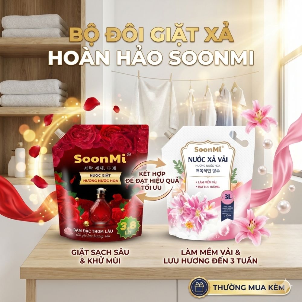 Nước giặt hương nước hoa Soonmi 3.8L - hàng chính hãng