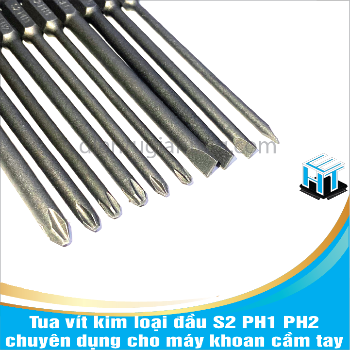 Tua vít kim loại đầu S2 PH1 PH2 chuyên dụng cho máy khoan cầm tay