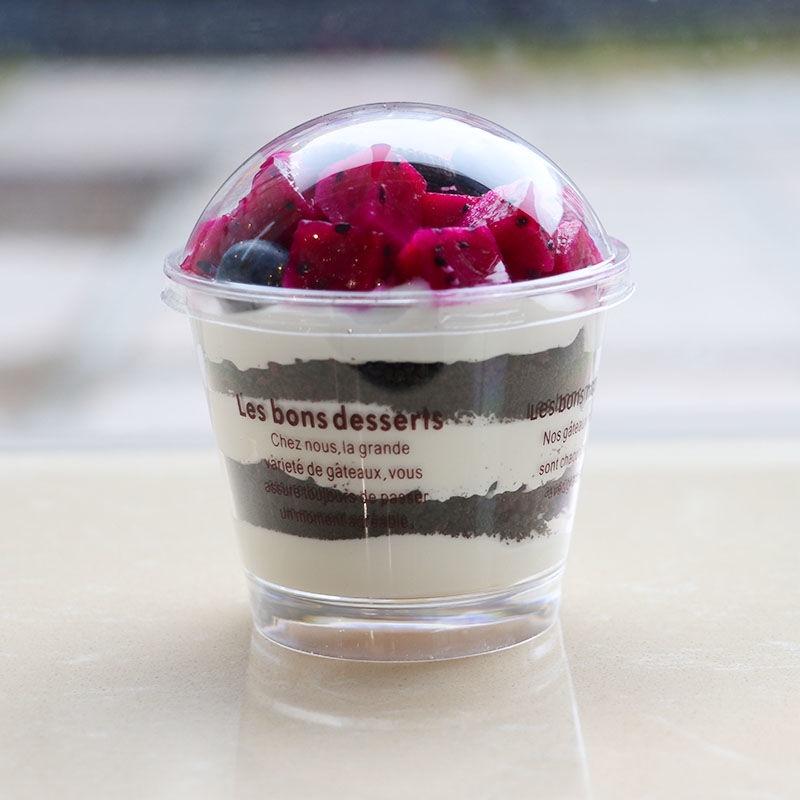 Ly Bánh Tiramisu Mousse SET 10 Cốc Panna Cotta Sữa Chua Bằng Mica Trong Có Nắp in Chữ LES BONS