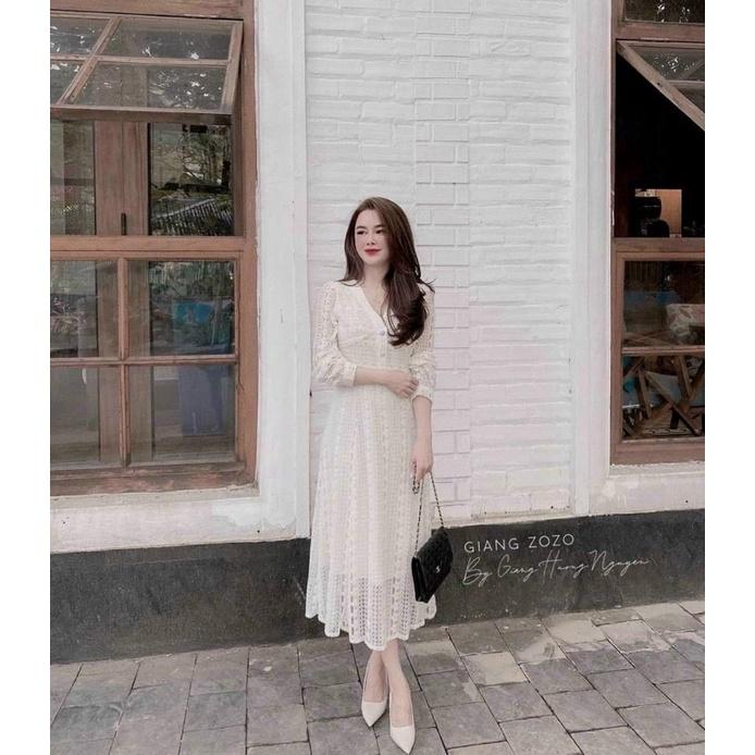 VÁY MAXI TRẮNG REN HÀNG TK