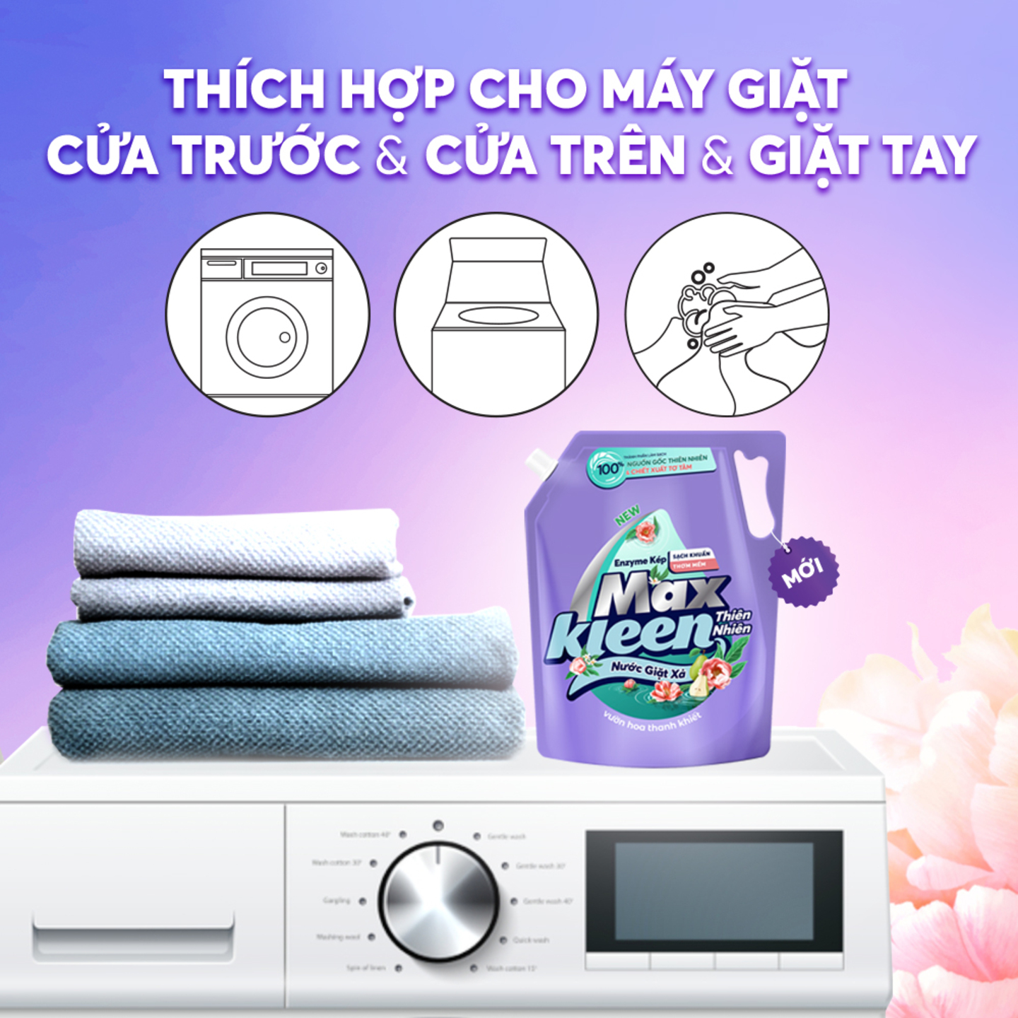 Túi Nước Giặt Xả MaxKleen Thiên Nhiên 2.2kg