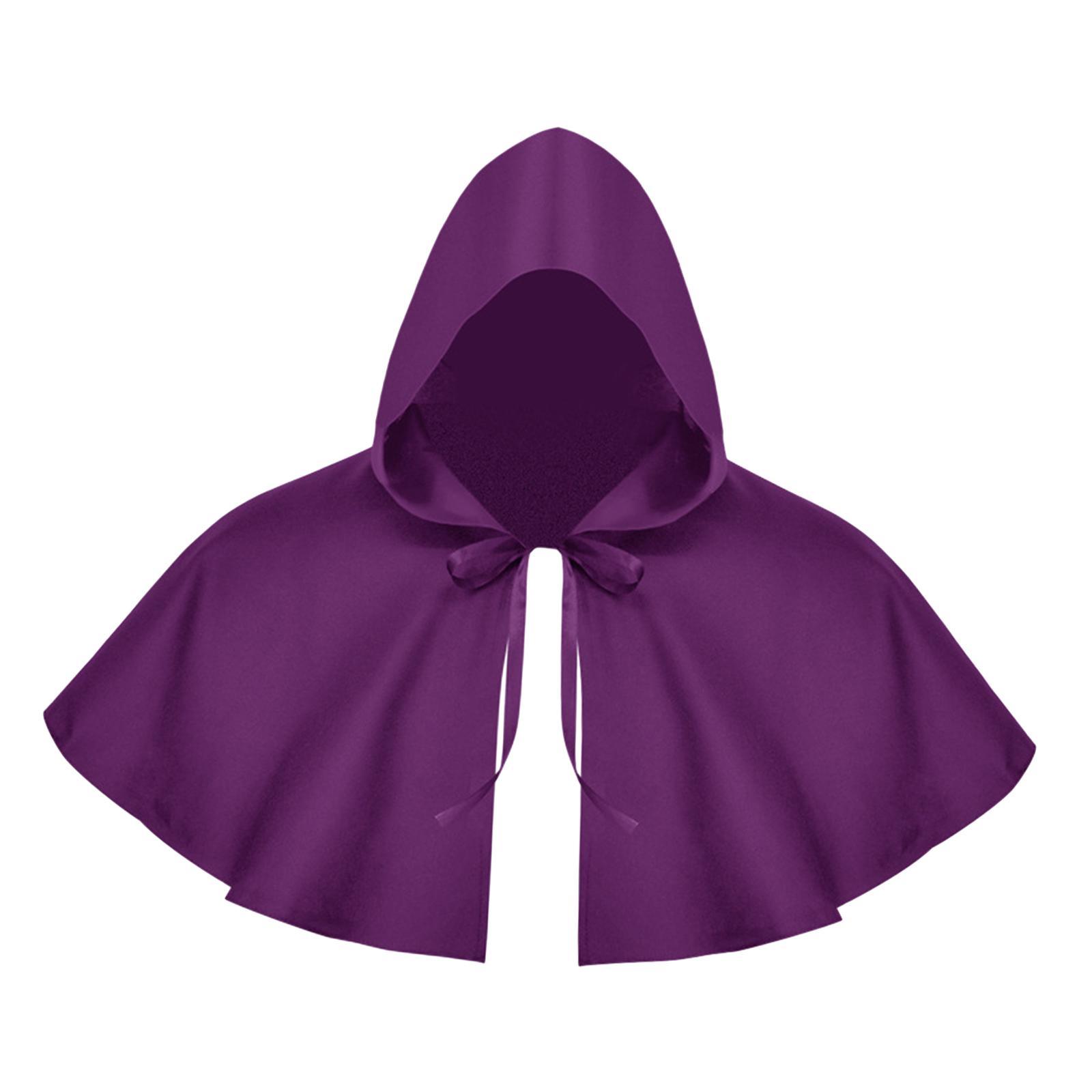 Halloween Cloak Hooded Poncho Lacing up Gothic Medieval Hooded Cloak Witch Cape for Fancy Dress Carnivals Cosplay Roles Play