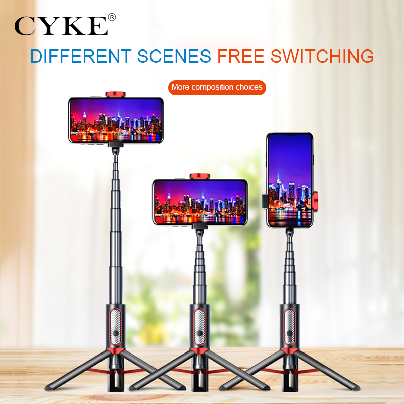 Gậy chụp hình Selfie CYKE xoay 360 độ kiêm giá đỡ 3 chân Tripod tích hợp điều khiển không dây bluetooth