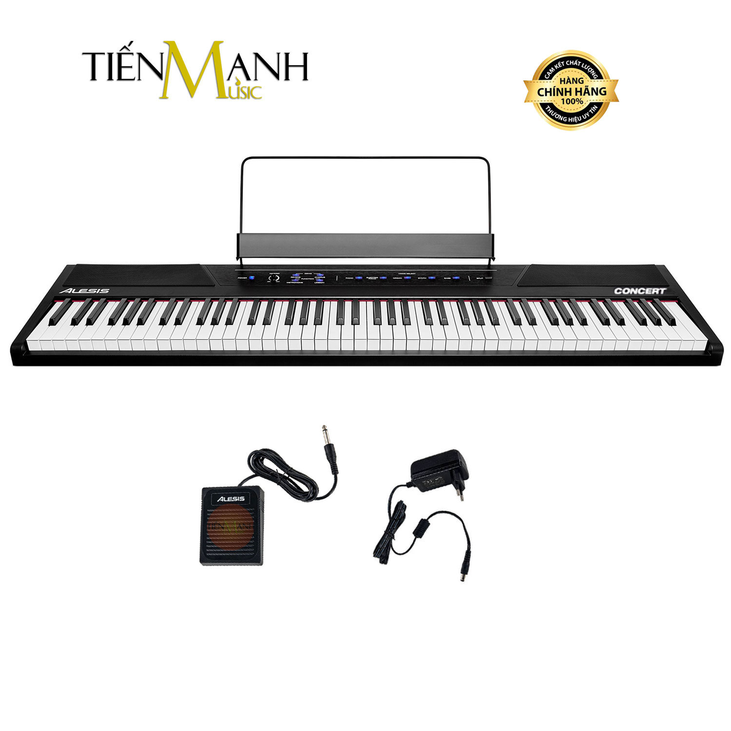 Đàn Piano Điện Alesis Concert - 88 Phím nặng Cảm ứng lực Có Loa Hàng Chính Hãng - Kèm Móng Gẩy DreamMaker