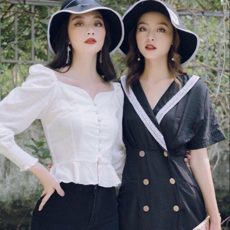 Áo nút bọc peplum (có ảnh thật)