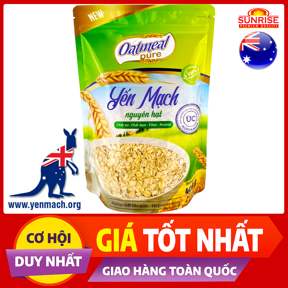 Yến mạch úc nguyên hạt Oatmeal Pure gói 400g