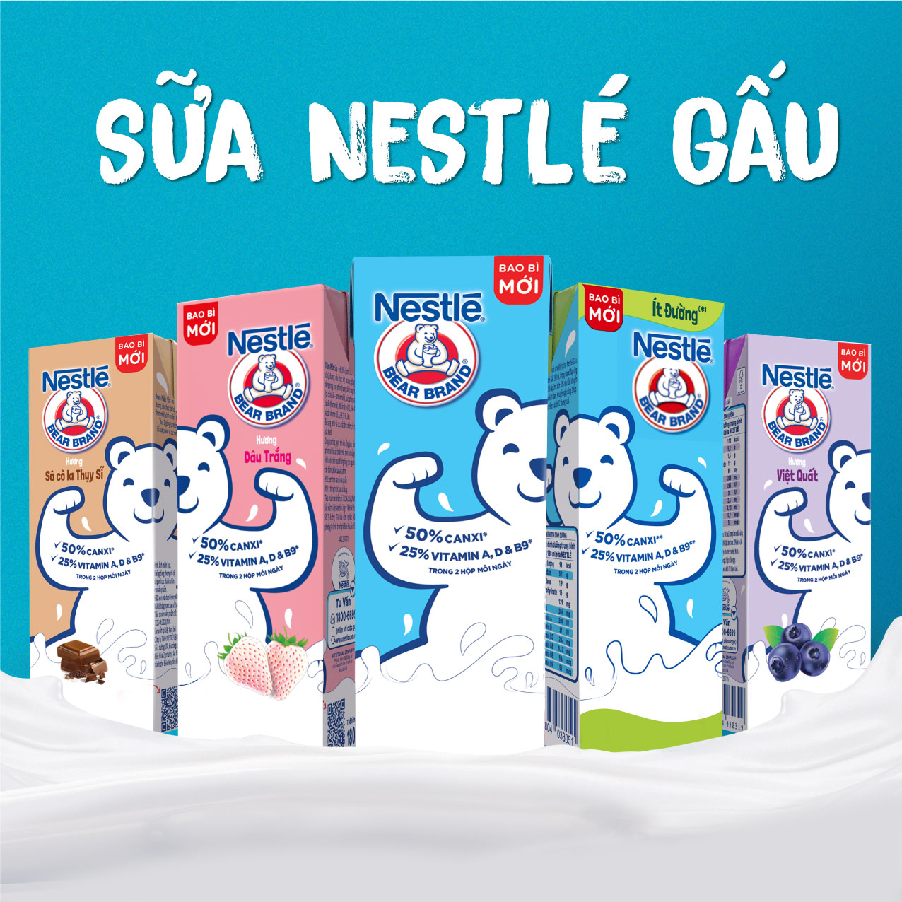 Thùng 48 Hộp Sữa Nestlé Gấu Hương Việt Quất 12(4x180ml)