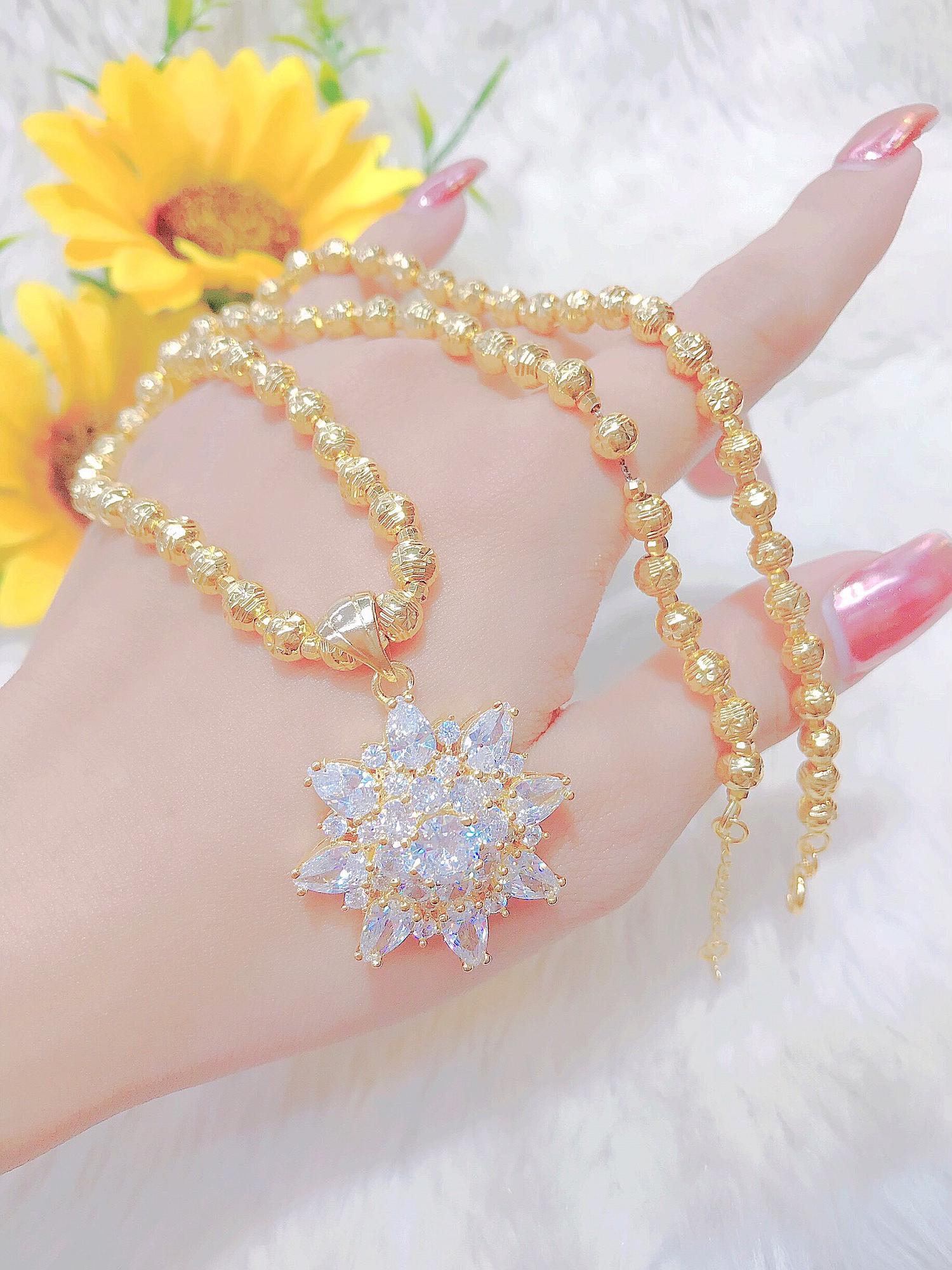 Dây chuyền bi nữ mặt xoàn mạ 18k cao cấp H0507