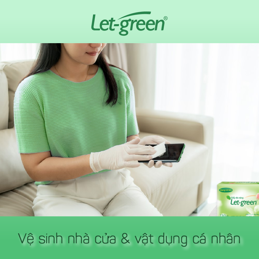 Combo 10 Gói Khăn Ướt Cồn Let-green (50 Tờ x 10)