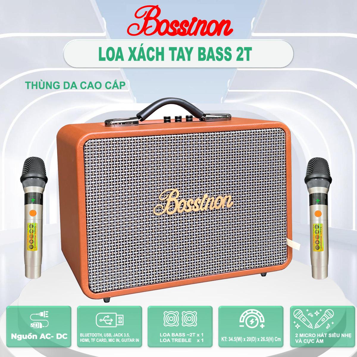 Loa karaoke xách tay mini Bossinon S12 Công suất 180W - HÀNG CHÍNH HÃNG
