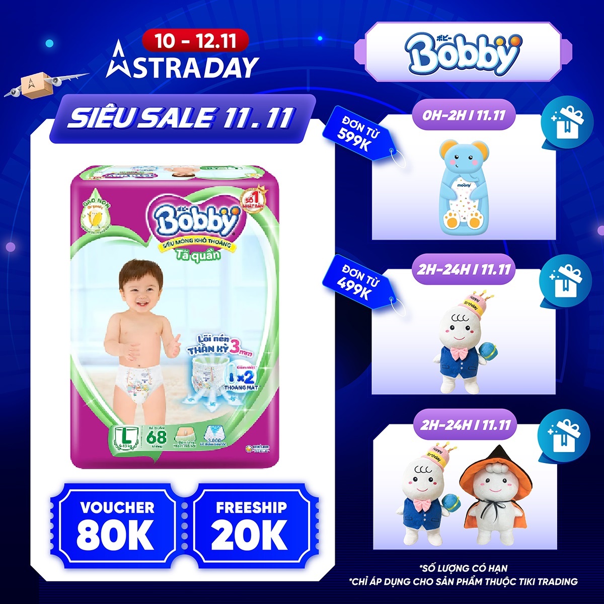 [MỚI] Tã/bỉm quần Bobby 3mm Gạo non