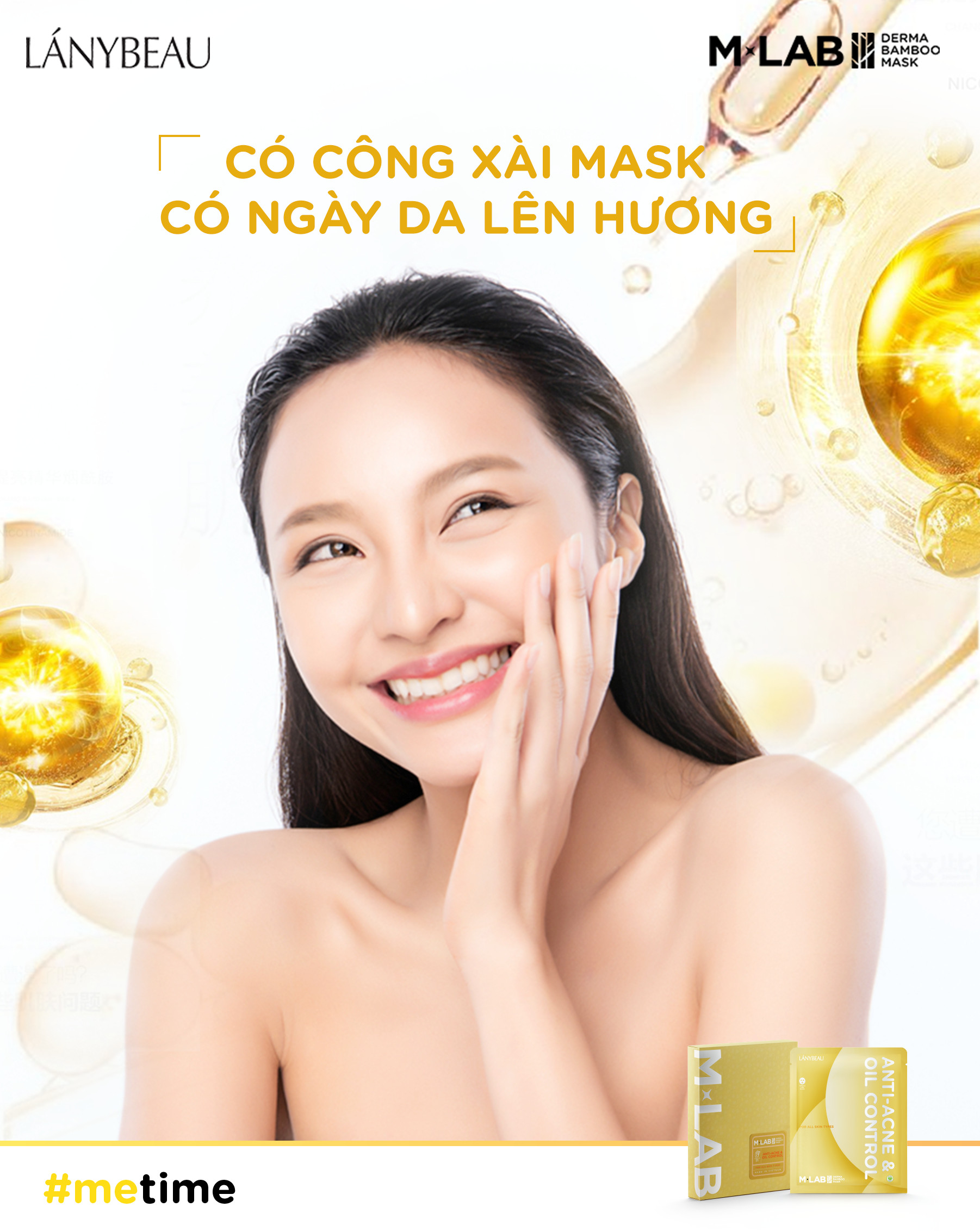 Mặt nạ dưỡng da ngừa mụa, kiếm soát dầu M-Lab Derma Bamboo LÁNYBEAU (28g/miếng)