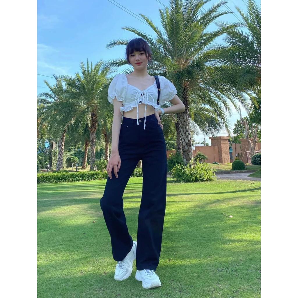 ÁO CROPTOP TRẮNG THẮT NƠ NGỰC -