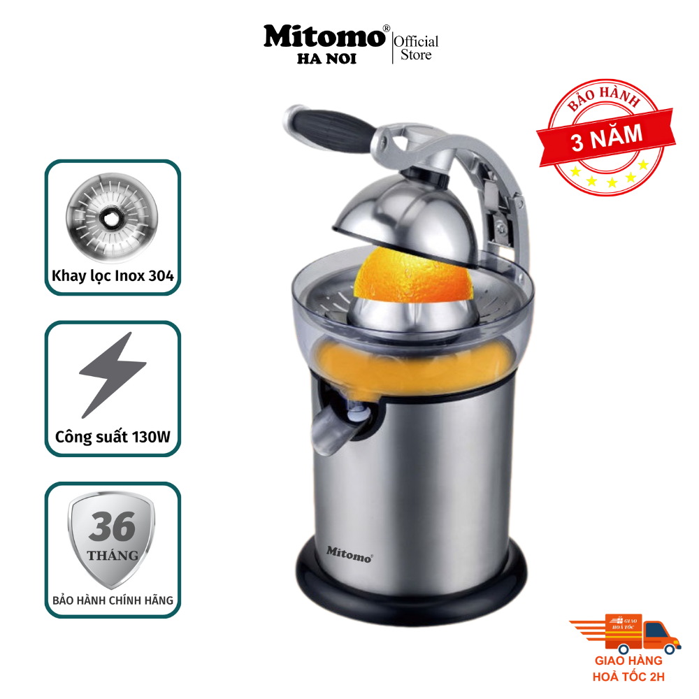 Máy Vắt Cam Tự Động Mitomo KJ1043 Đời Mới – Vận Hành Siêu Êm, An Toàn, Dễ Vệ Sinh Bảo Hành 3 Năm hàng chính hãng