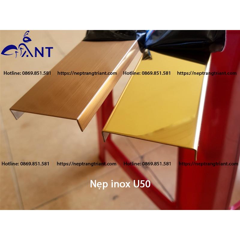 Nẹp inox U20x10, Nẹp trang trí, nẹp inox U bào chấn vuông góc, thanh dài 2m44 dày 0.8li