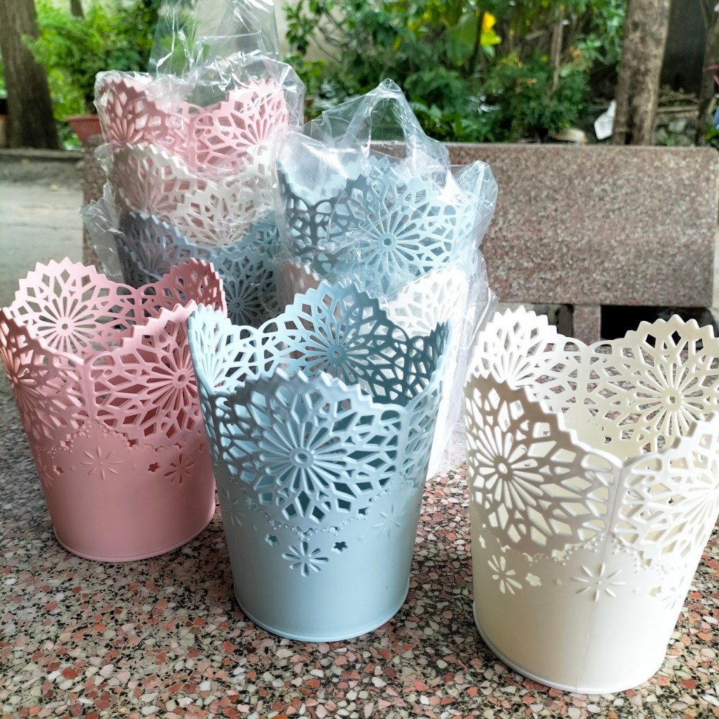 Rổ Hoa Văn Đẹp Nhiều Màu Nhựa Việt Nhật 3256 Size 13.5x10x16 (cm) - Giỏ Đựng Đồ Đa Năng Tiện Dụng
