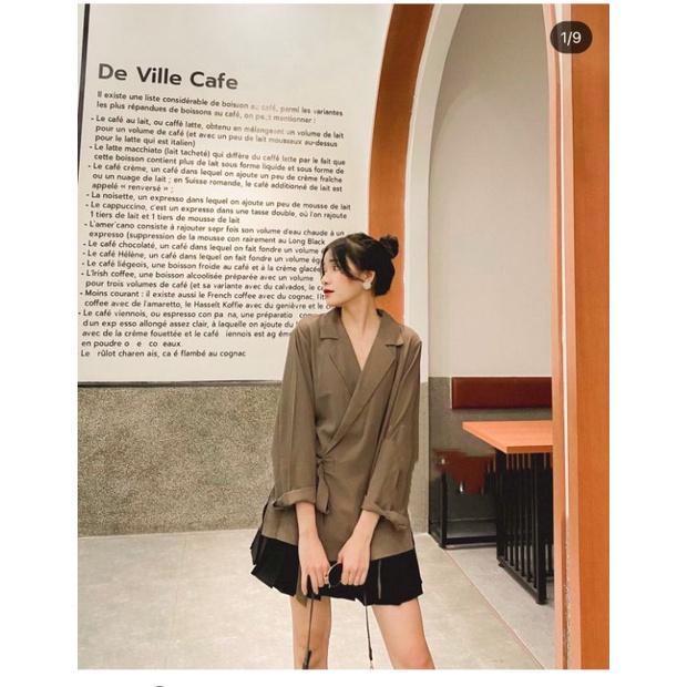 SET ÁO VEST BUỘC VÀ CHÂN VÁY XẾP LI