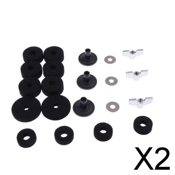 2x Drum Replacement Parts Accessories Cymbal Sleeves Washers Wing Nuts Felts