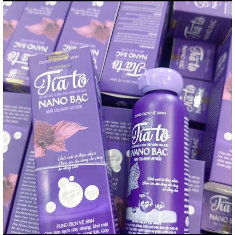 Chai dung dịch vệ sinh phụ nữ tía tô Nano bạc hà , 15oml làm sạch , kháng khuẩn chiết xuất từ thiên nhiên