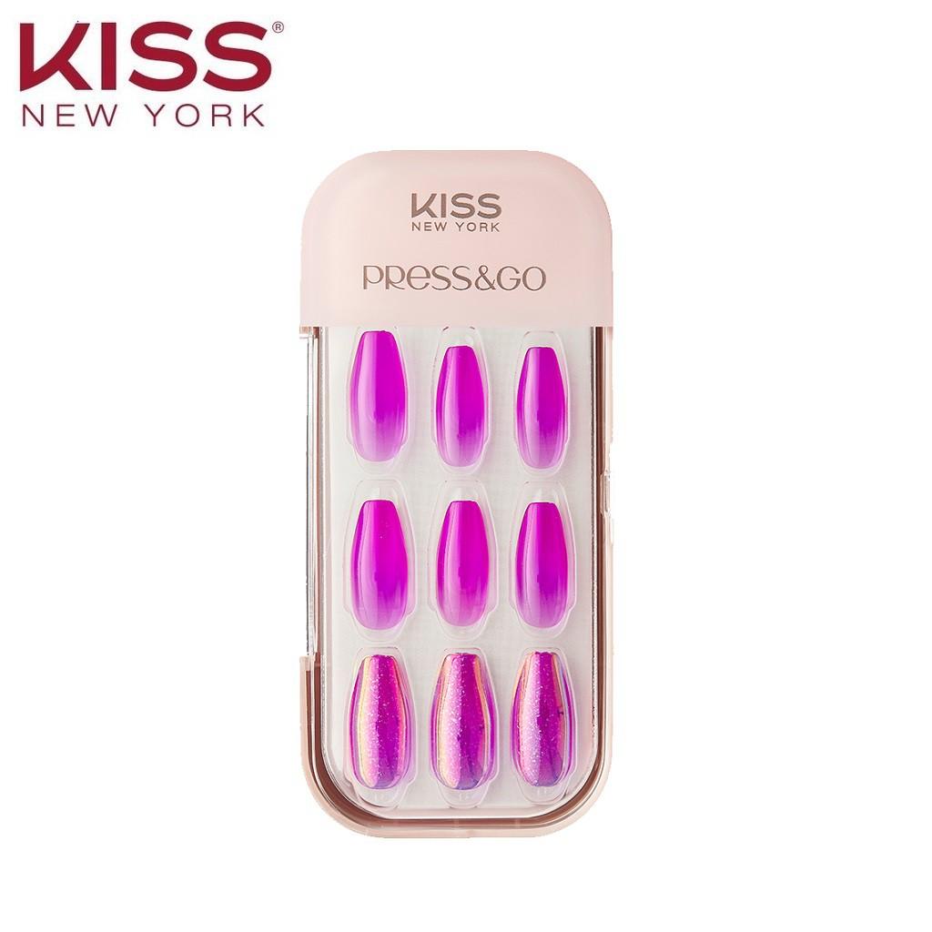 Bộ 30 Móng Tay Gel Tự Dán Press &amp; Go Kiss New York Nail Box - Purple Jelly (KPNC11K)