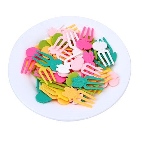 Set 50 Nĩa Ghim Mứt, Trái Cây Sắc Màu Kiểu Dáng Xinh Xắn