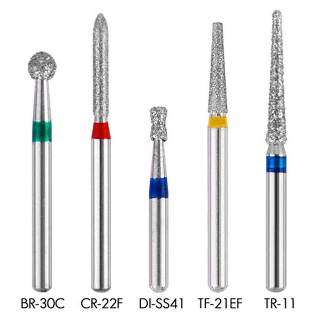 2X 50Pieces 5-Types  Burs FG Diamond Burs Set for High Speed Handpiece