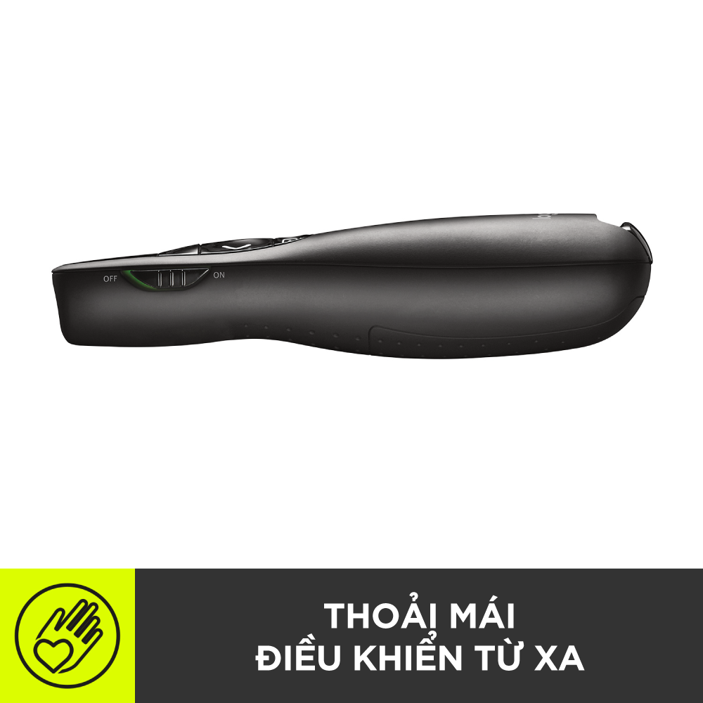 Bút trình chiếu từ xa Logitech R400 - Không dây USB 15m, nút bấm tiện lợi - Hàng chính hãng