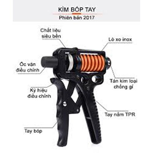 Kìm bóp tay điều chỉnh lực 10-50kg cao cấp màu đen