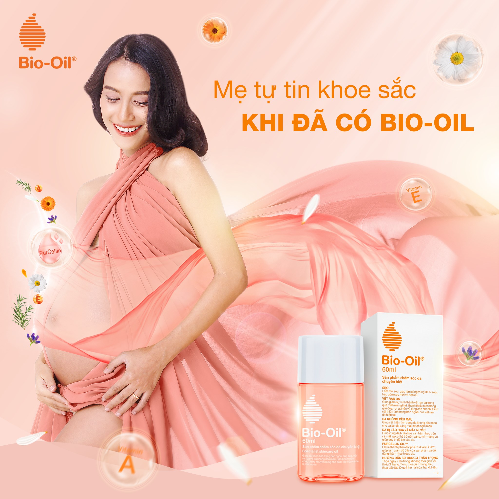 Dầu chăm sóc da giúp cải thiện rạn da, mờ sẹo và đều màu da - BIO-OIL SKINCARE OIL (chai 60ml)