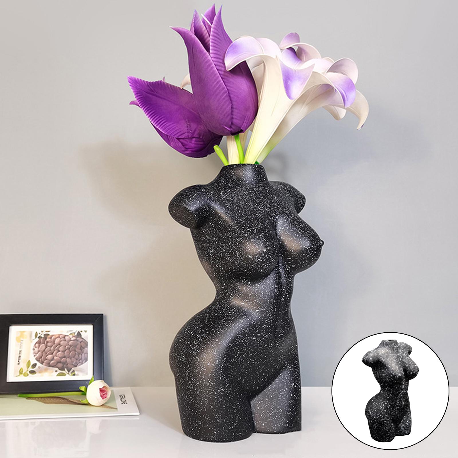 Female Body Vase Resin Flower Pot Women Statues Desktop Ornament Decor