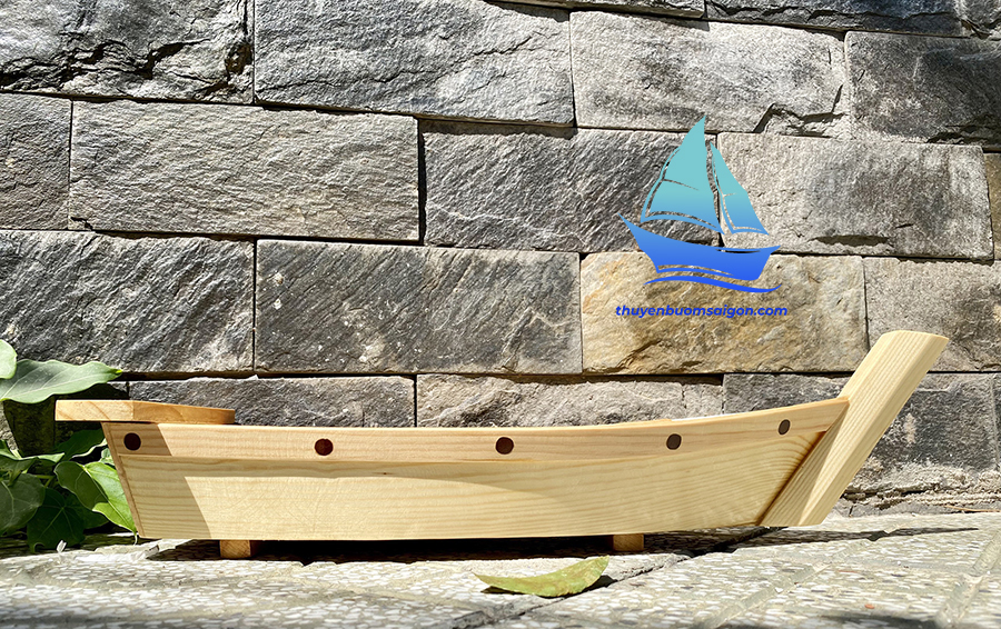 Khay Thuyền Gỗ 55cm trang trí lẩu, hải sản và thực phẩm tươi sống