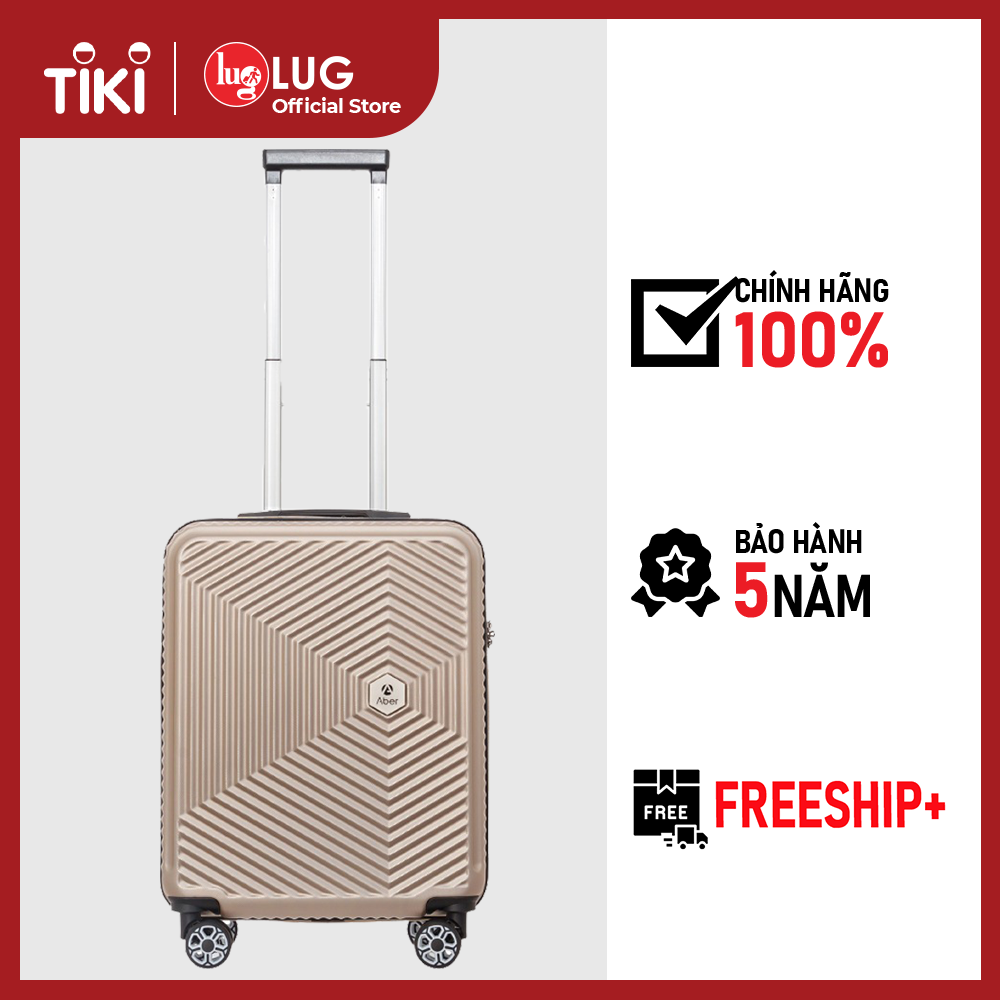 Vali Kéo Du Lịch Lug Thương Hiệu Aber Ab1195 Size 20, Nhựa Abs Hạn Chế Trầy Xước, Khóa Số Bảo Mật An Toàn - Champange - 20Inch